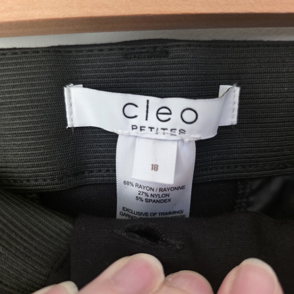 Cleo Petite Black Dress Pants Size 18 Straight Leg High Rise Work Career - Picture 7 of 13